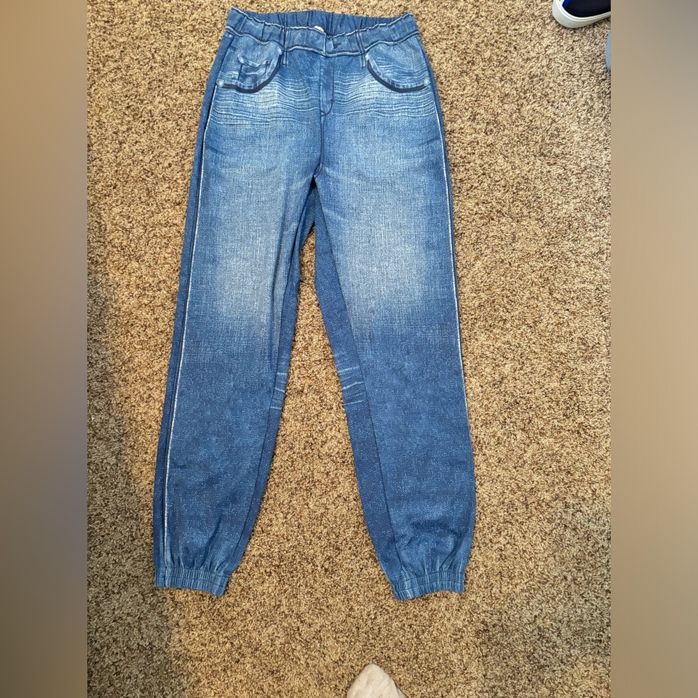Zyia Distressed Denim Joggers